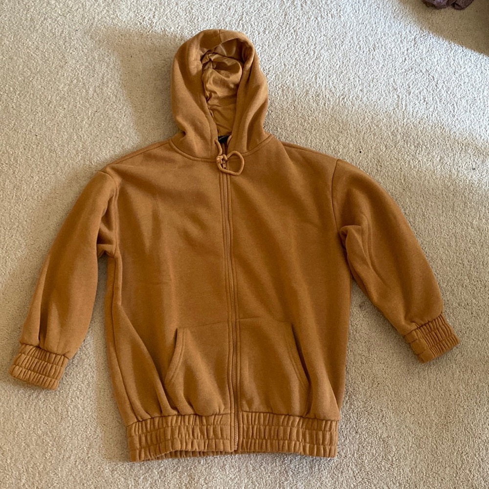 Forever 21 Orange/Tan Zip-Up